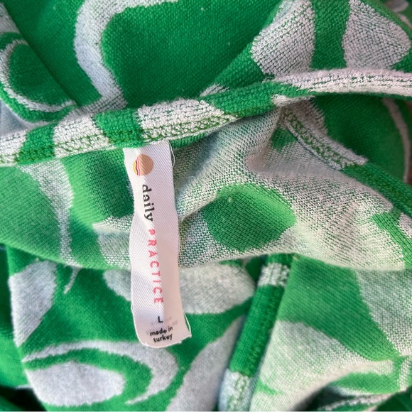 Daily Practice by Anthropologie Terry Cloth Dress Green White Size Large - Picture 6 of 7